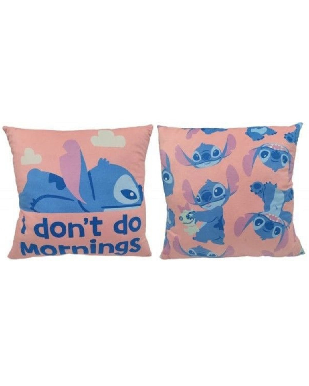 "LILO & STITCH - CUSCINO - I DON'T DO MORNINGS"