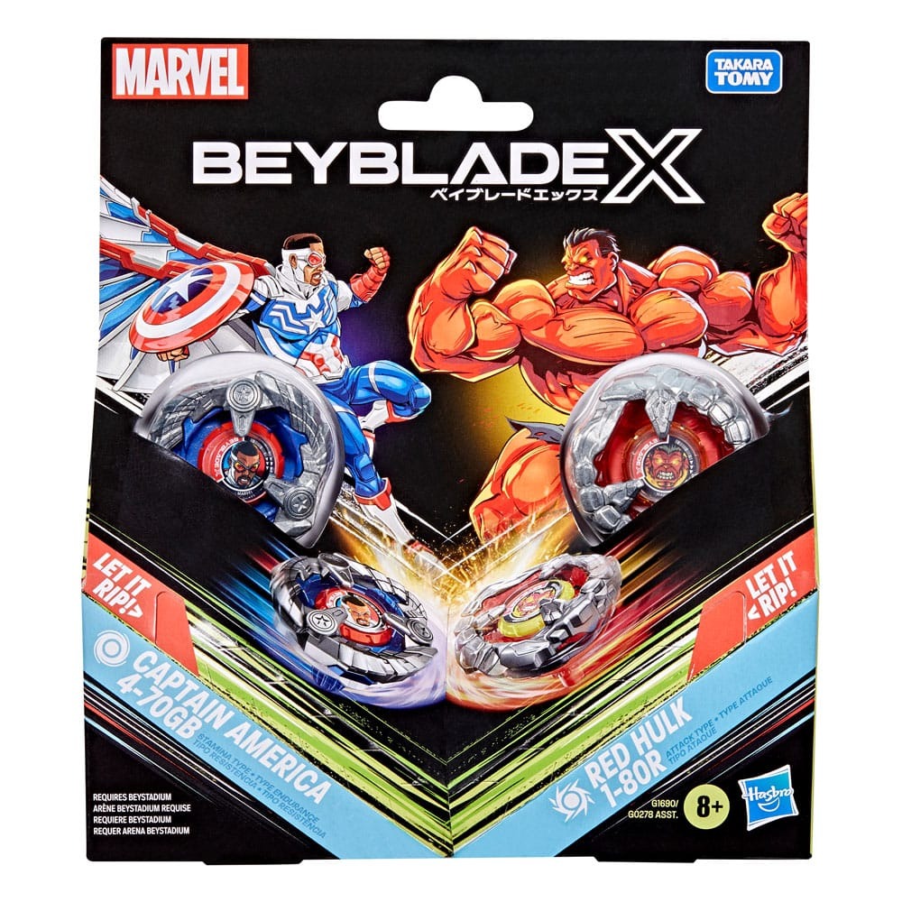 "BEYBLADE X - MARVEL COLLAB - CAPTAIN AMERICA & RED HULK"