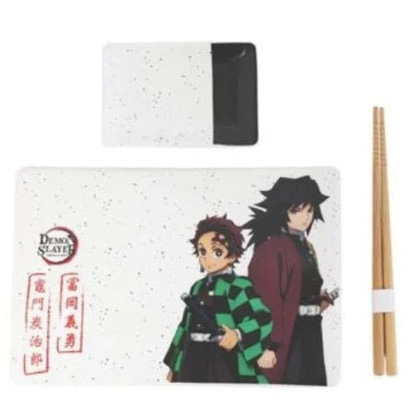 "DEMON SLAYER - SET SUSHI IN CERAMICA CON BACCHETTE"