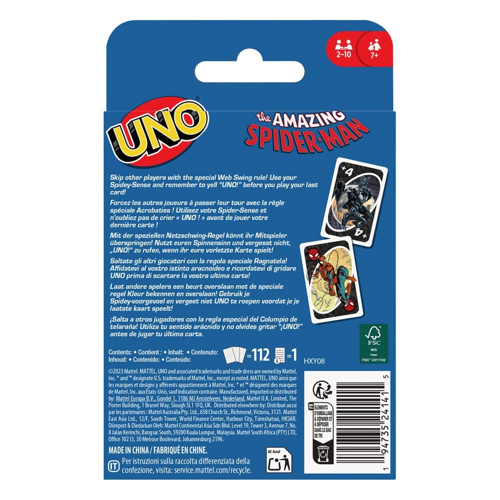 "MARVEL - CARTE DA UNO - THE AMAZING SPIDERMAN"