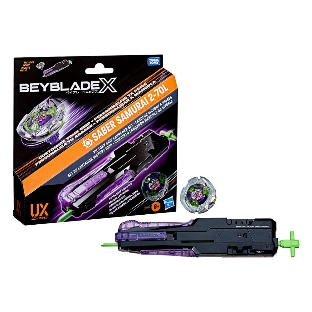 "BEYBLADE X - SABER SAMURAI 2-70L - VICTORY GRIP LAUNCHER SET"