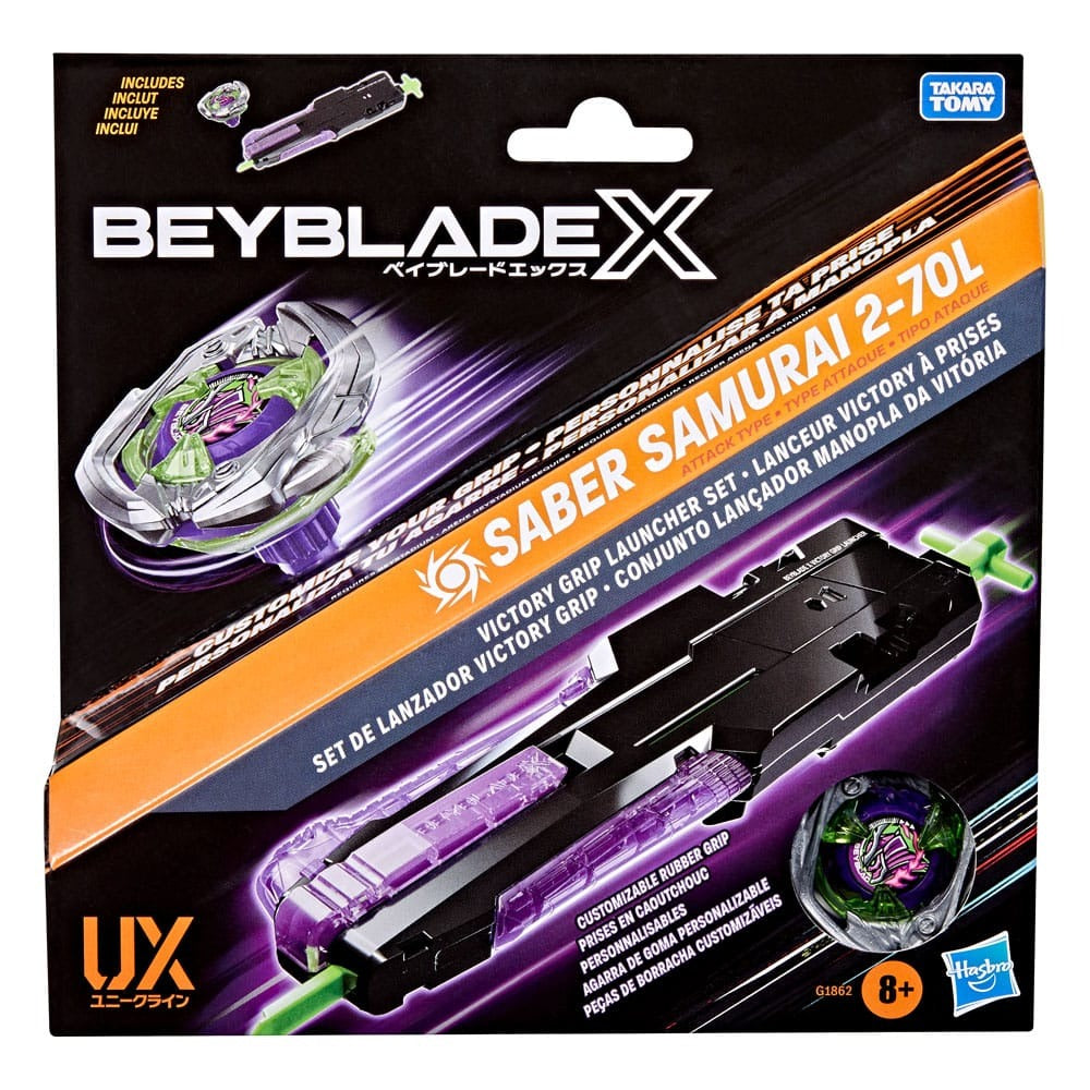 "BEYBLADE X - SABER SAMURAI 2-70L - VICTORY GRIP LAUNCHER SET"