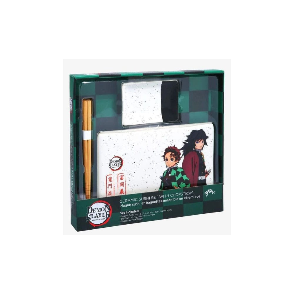 "DEMON SLAYER - SET SUSHI IN CERAMICA CON BACCHETTE"